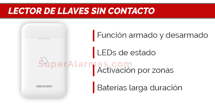 Lector de llaves sin contacto compatible con la alarma Hikvision AX Pro 