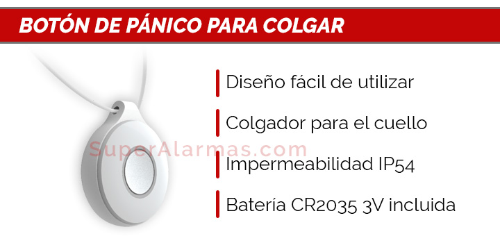 Botón de pánico para colgar y realizar una llamada de emergencias.