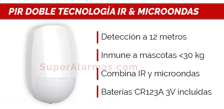 PIR doble tecnología infrarrojos y microondas Hikvision AX-Pro