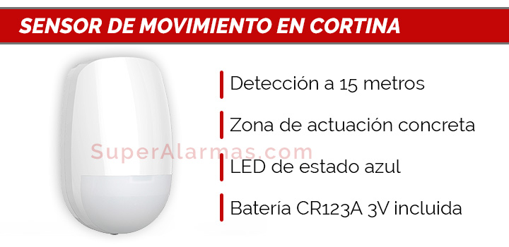 Detección de movimiento en cortina para alarmas Hikvision AX-Pro