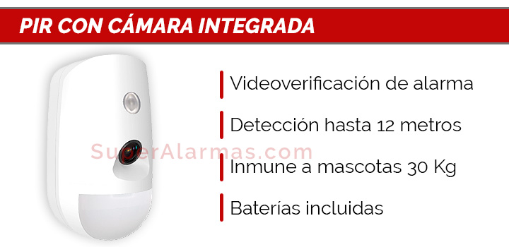 PIR con cámara integrada Hikvision AX-Pro 64 inmune a mascotas.