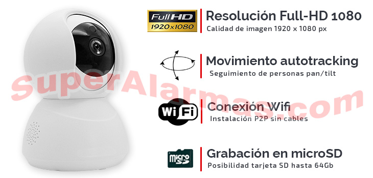 Cámara IP Full HD con autotracking, grabacion e infrarrojos