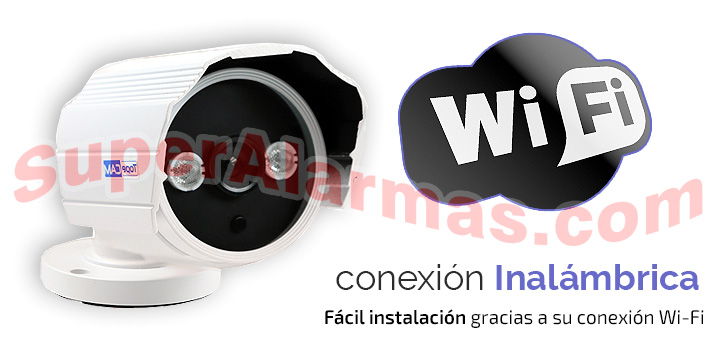 Cámara IP de exterior con conexión inalámbrica a Internet a través de Wifi.