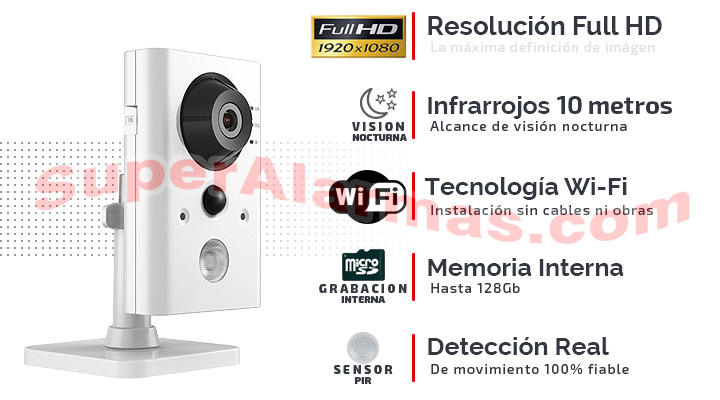 Cámara IP Wifi calidad Full HD con sensor real de movimiento y grabación.