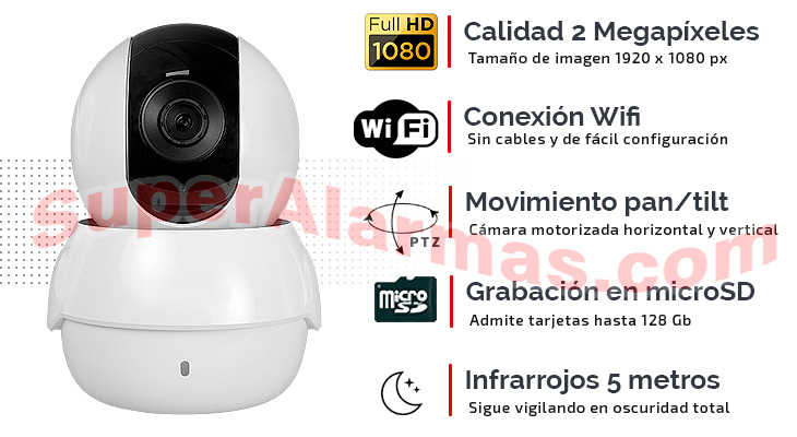 Cámara IP Wifi calidad Full HD con movimiento y grabación