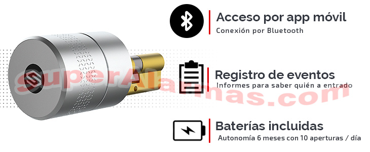 Cerradura inteligente con conexión Bluetooth 4 y aplicación móvil 