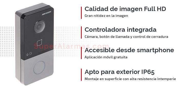 Videoportero IP Hikvision en formato timbre de puerta