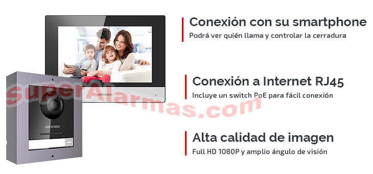 Videoportero IP conexión con su smartphone mediante app HikConnect y alta calidad